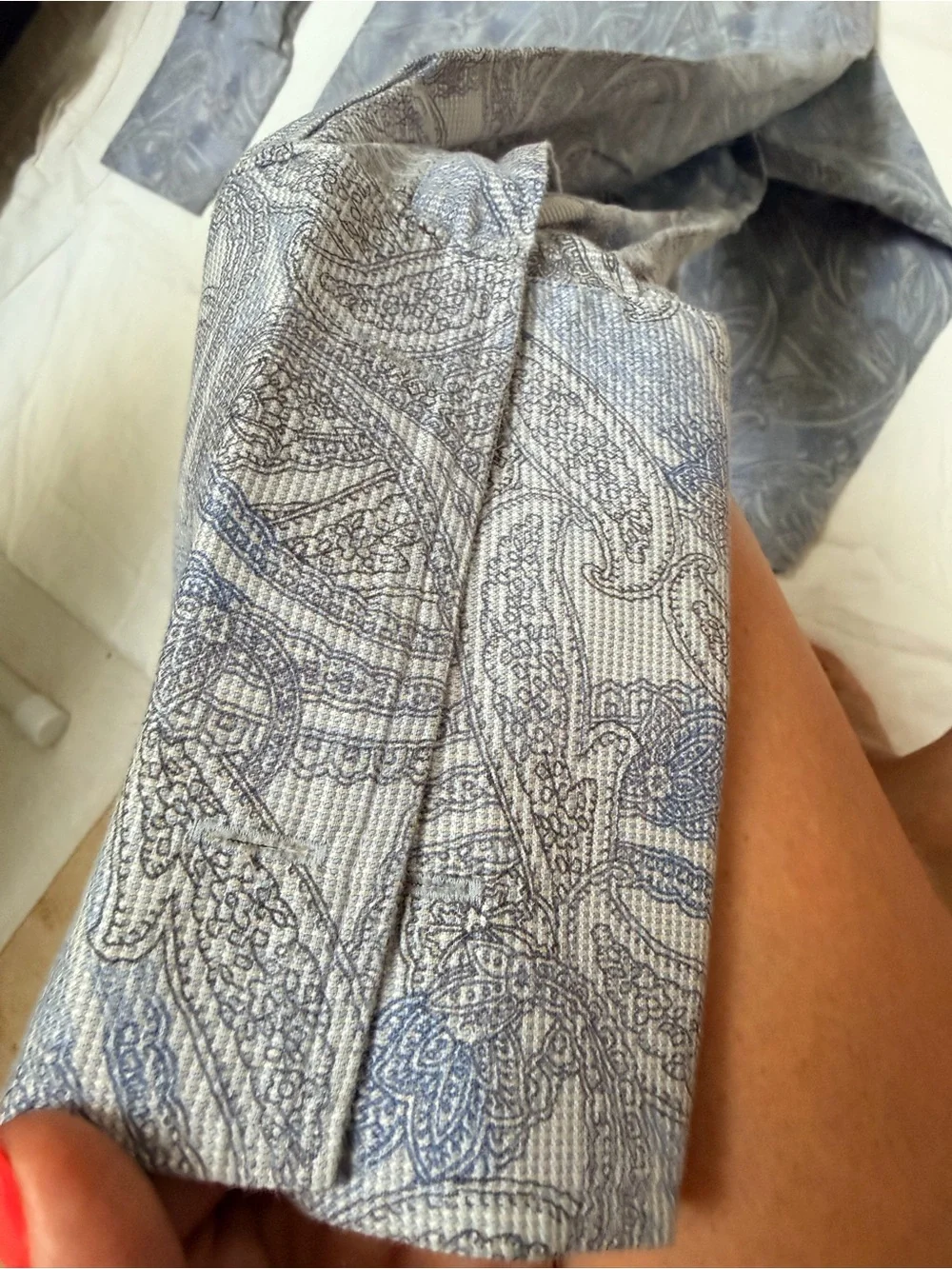 Banana Republic Blue Paisley Long-Sleeve Dress Shirt
